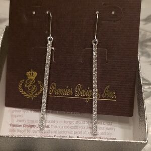 Premier Designs Smitten CZ Dangle Earrings - High Polish Nickel Free